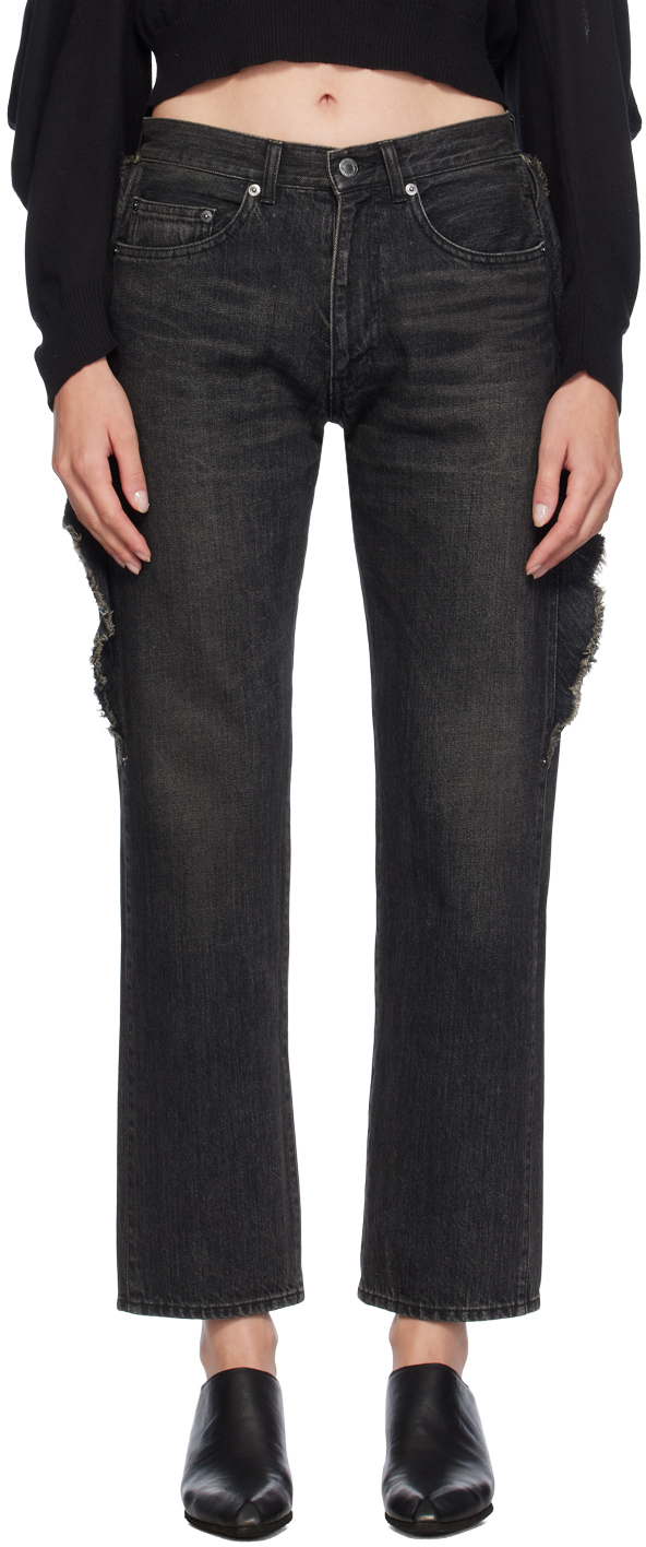 Black Frayed Edge Jeans