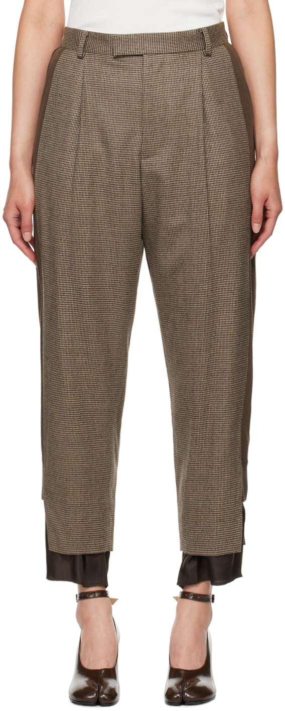 Brown Houndstooth Trousers