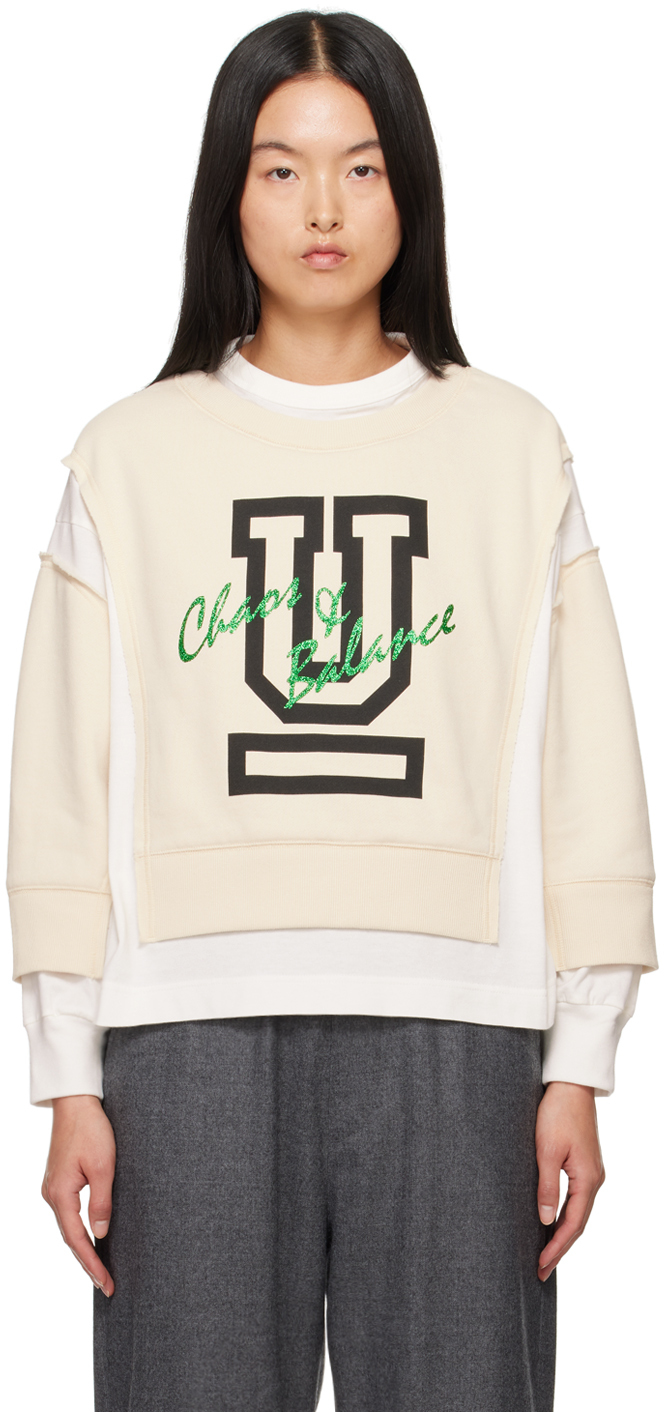 Undercover contrast panel cotton sweatshirt women Cotton 1 White