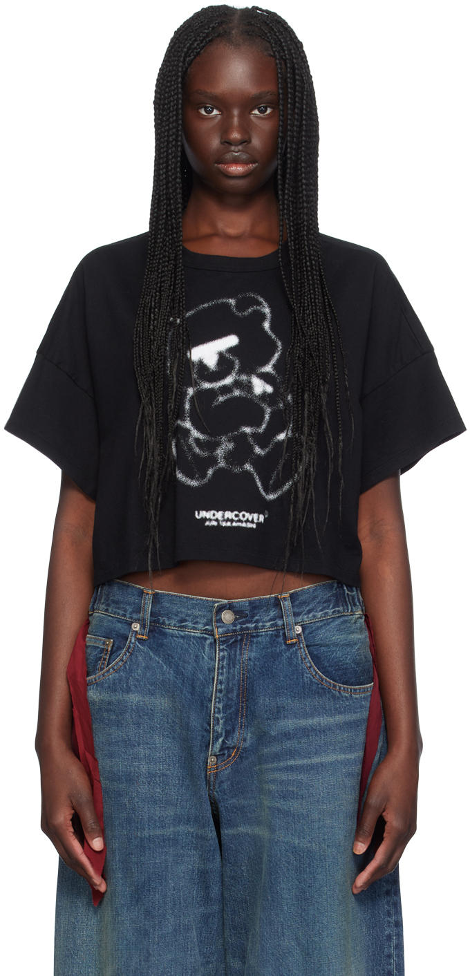 Shop Undercover Black Printed Logo T-shirt