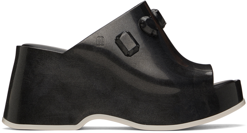 Black Melissa Edition Patty Stones Mules by UNDERCOVER on Sale