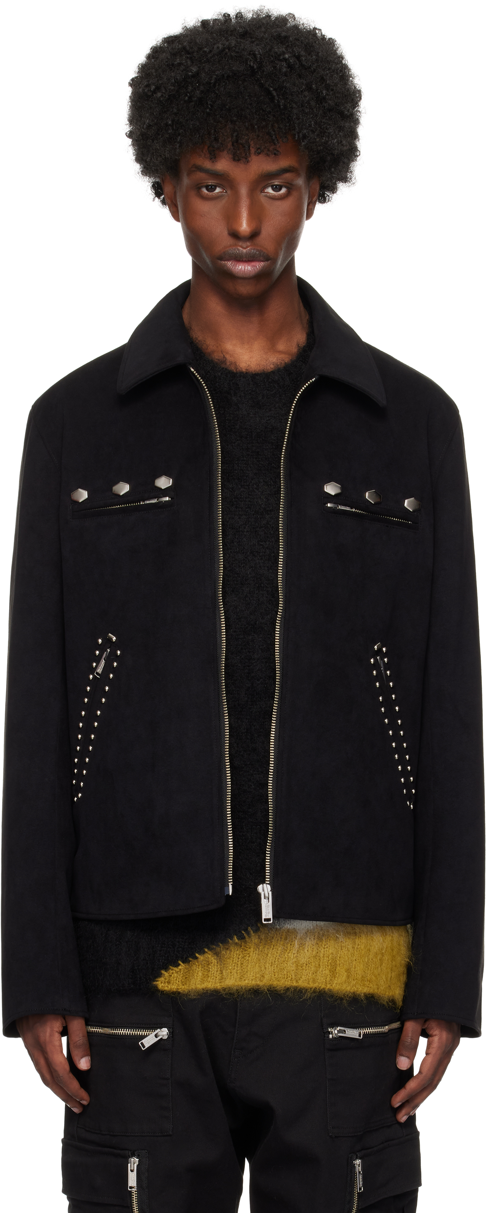 Undercover Black Up2d4201 Faux-suede Jacket