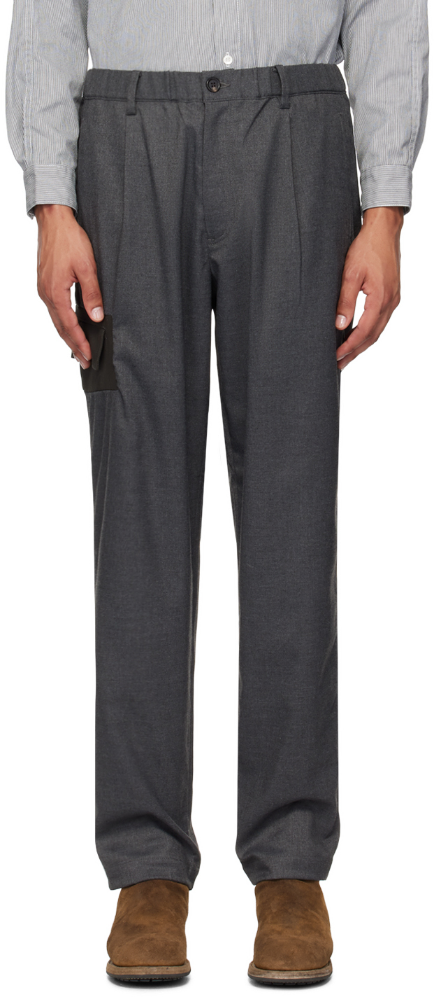 Gray Paneled Trousers