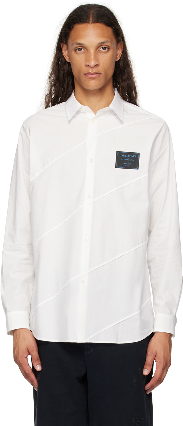 White Spiral Seam Shirt