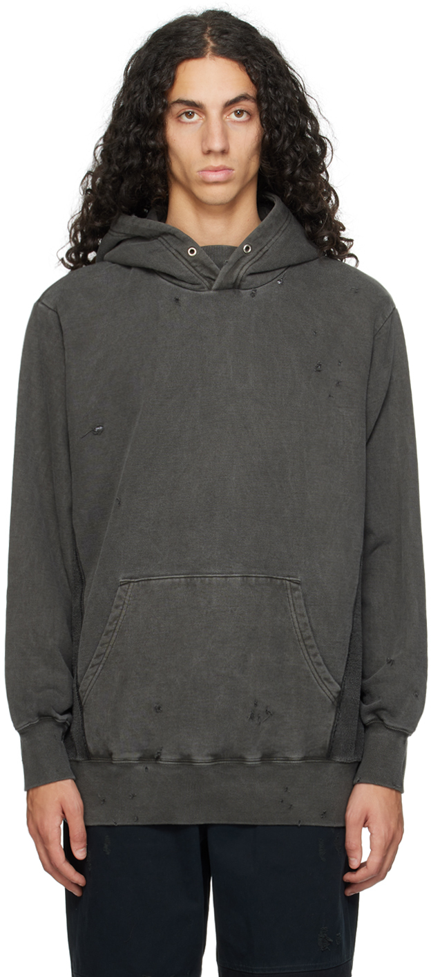 Distressed grey hoodie online