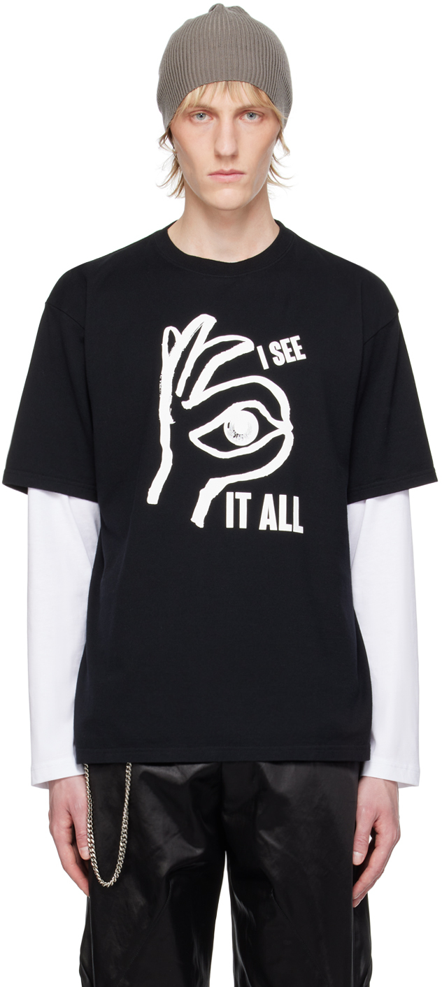Shop Undercover Black Graphic T-shirt