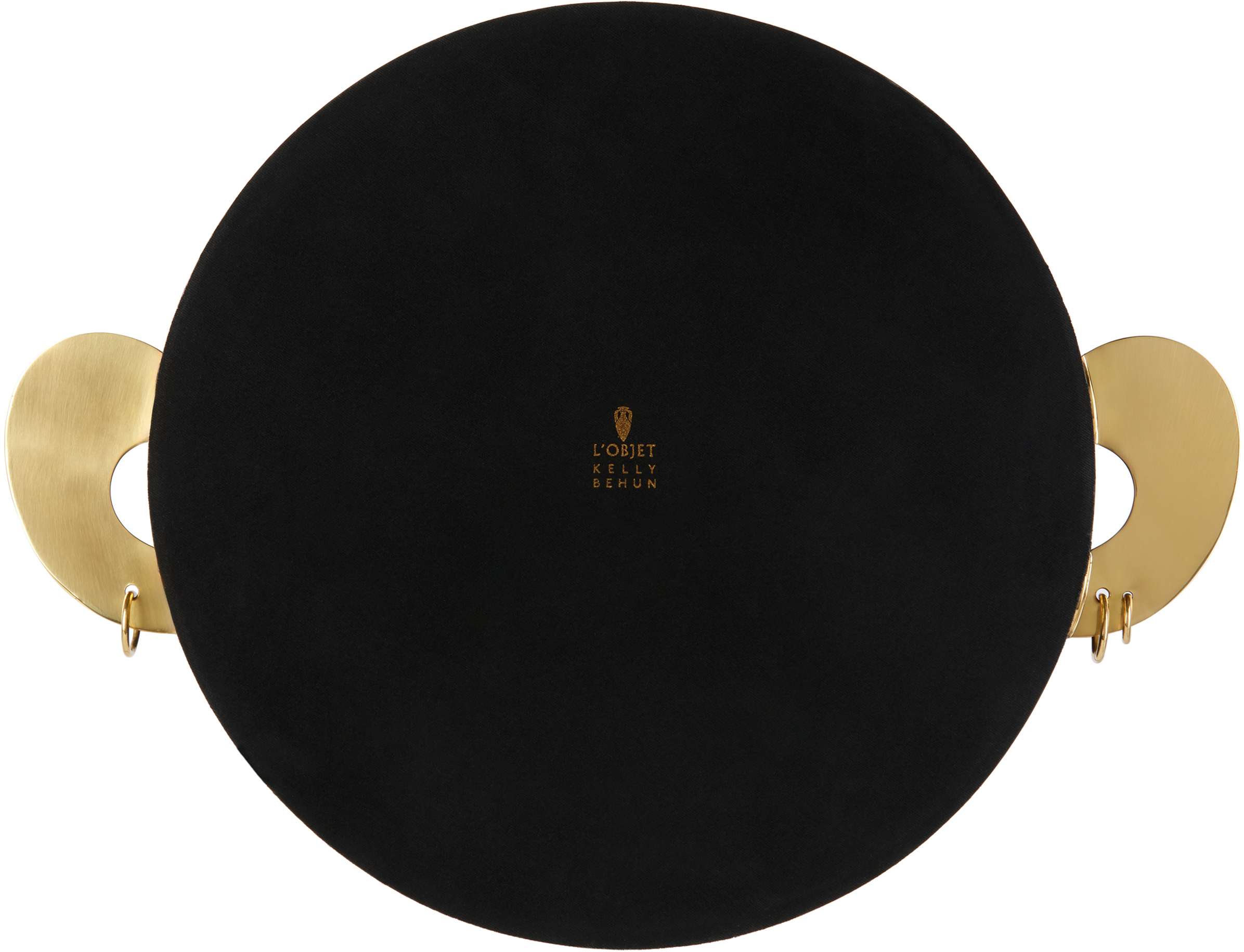 L'objet Black Kelly Behun Edition Henri Round Tray In Black, Gold
