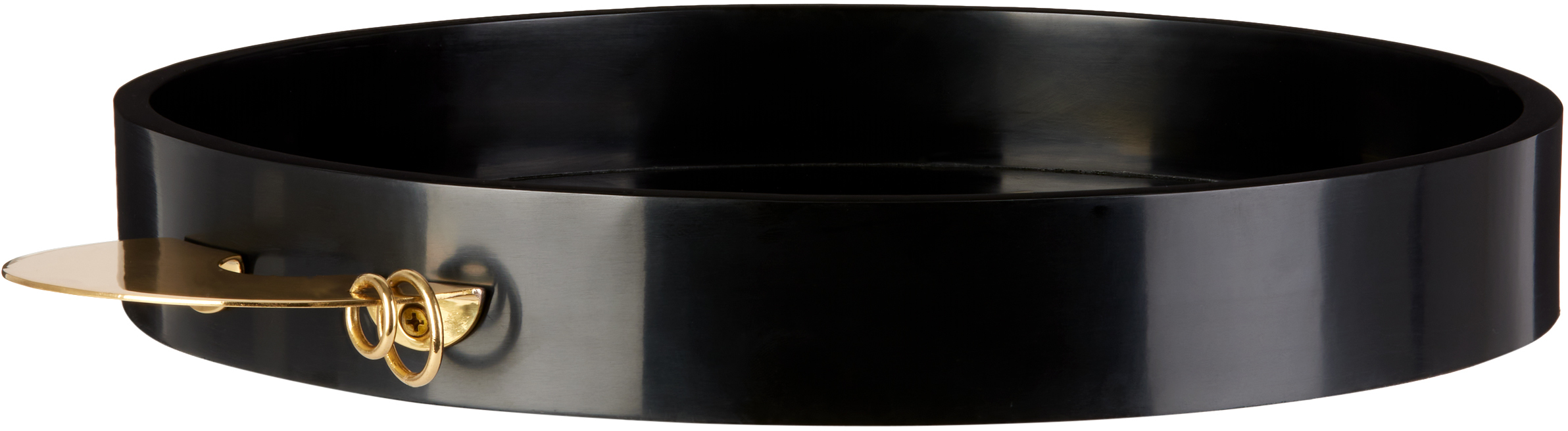 L'objet Black Kelly Behun Edition Henri Round Tray In Black, Gold