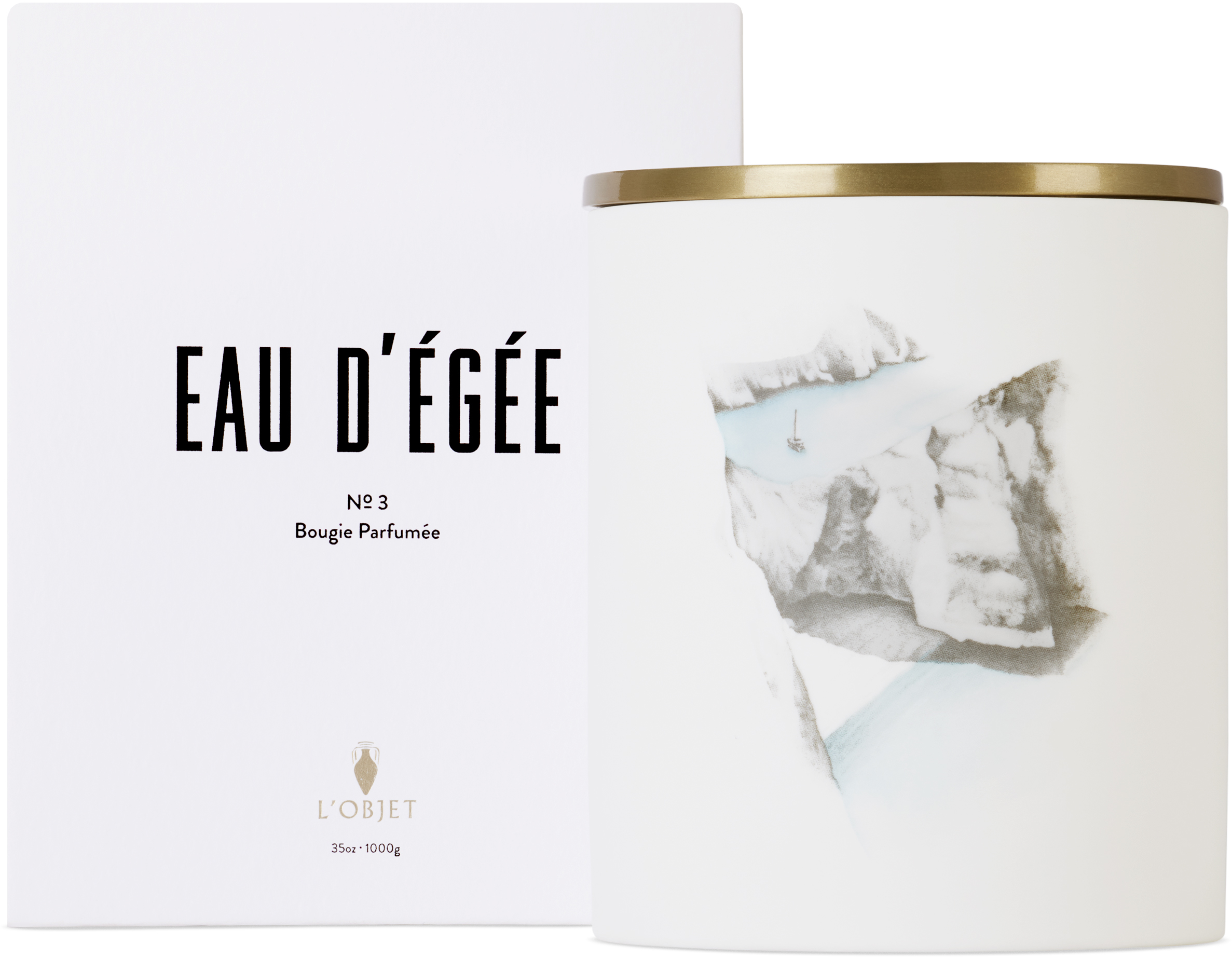 L'objet Eau D'égée No.3 Candle, 1000 G In White, Gold