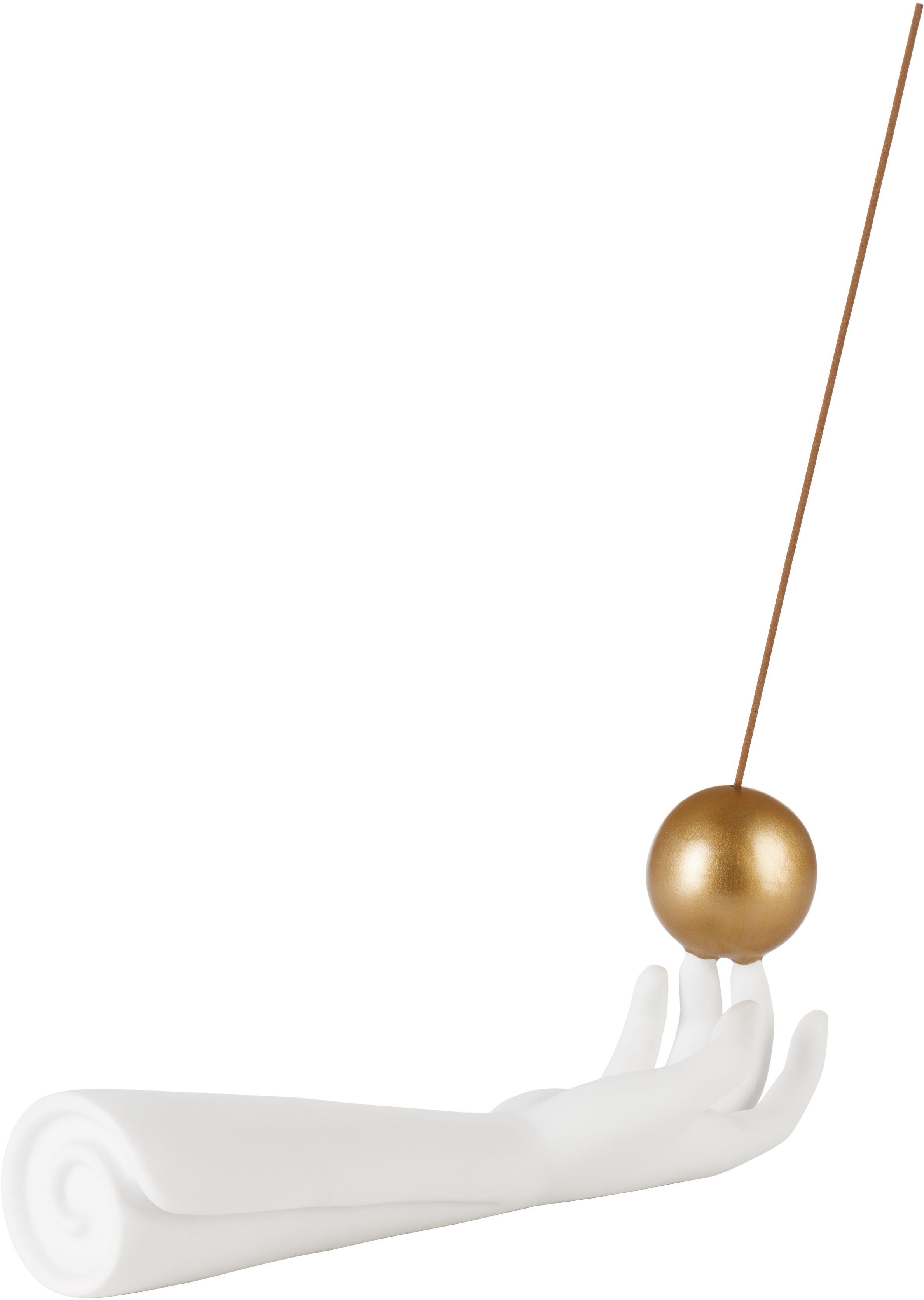 L'objet Atlas Incense Holder In White + Gold