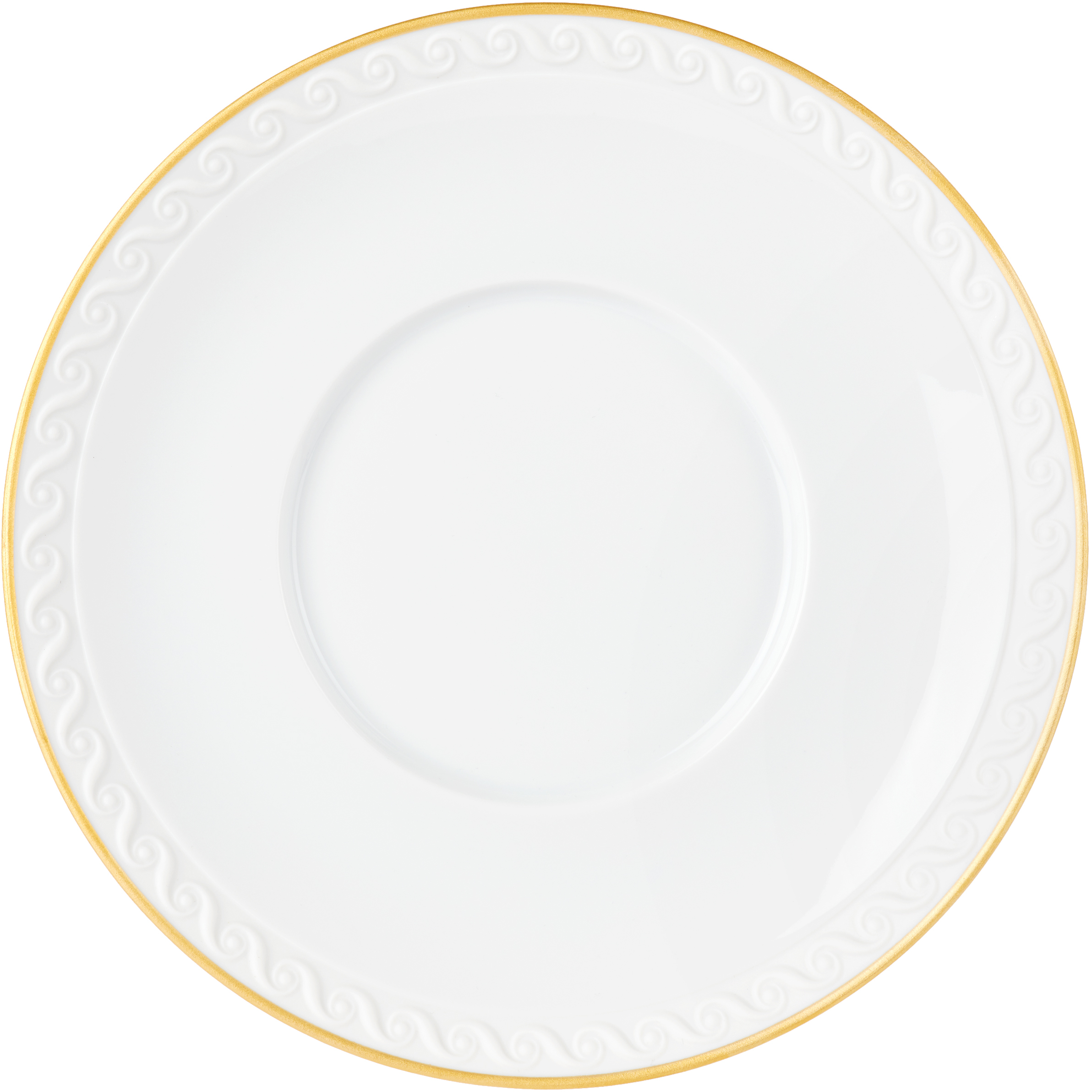 L'objet White Neptune Tea Cup & Saucer Set In Gold