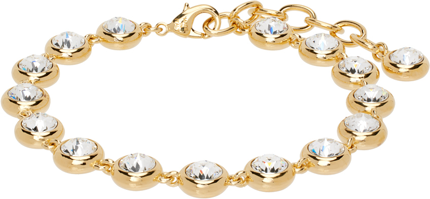 Gold Iris Anklet by Amina Muaddi on Sale