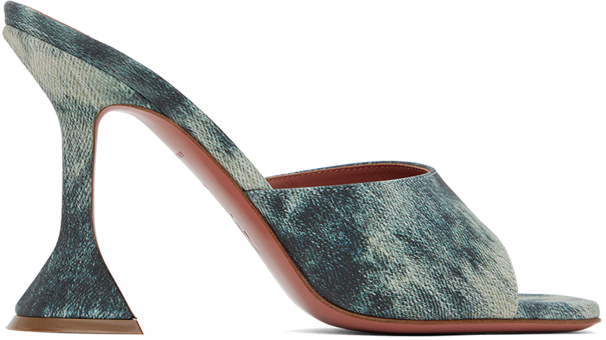【関税込み】Amina Muaddi ブルー Lupita ヒールサンダル Amina Muaddiのブルー Lupita Slipper ヒールサンダルがセール中