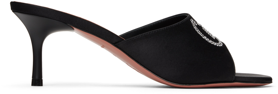 【関税込み】Amina Muaddi ブラック Bella 60 ヒールサンダル Black 'Bella' 60 Heeled Sandals by Amina Muaddi on Sale