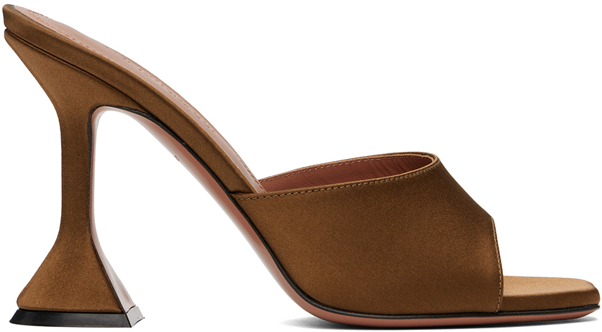 Brown Lupita Slipper Heeled Sandals
