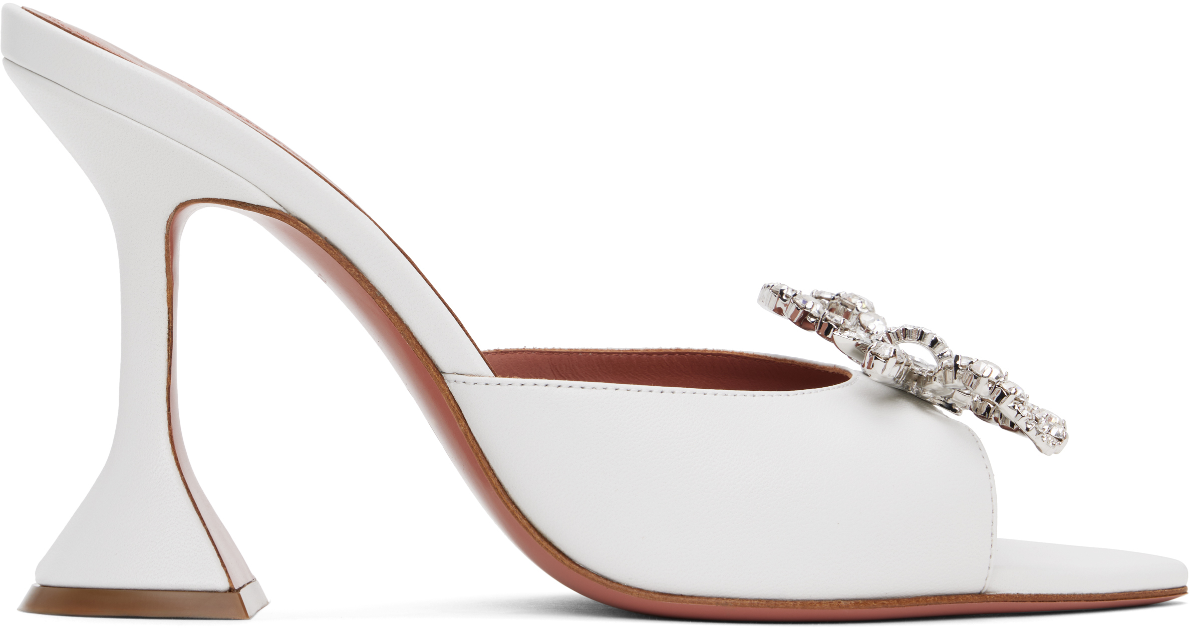 White Rosie Slipper Heeled Sandals