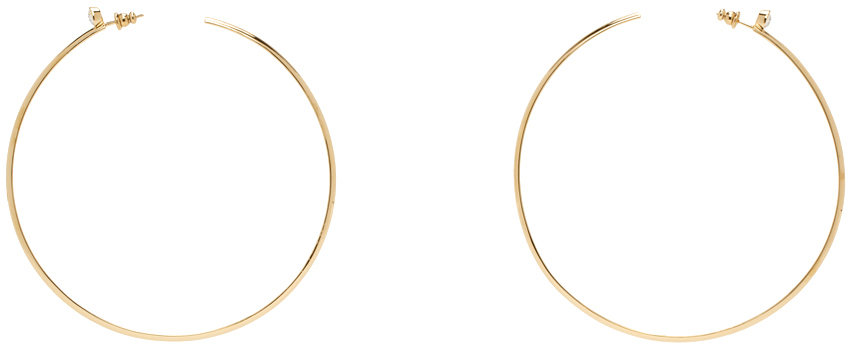amina muaddi gold maya hoop large earrings