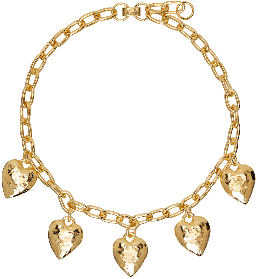 Gold Heart Burn Necklace