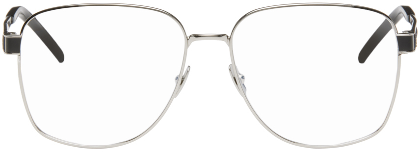 Shop Saint Laurent Silver Sl M134 Glasses In 002 Silver