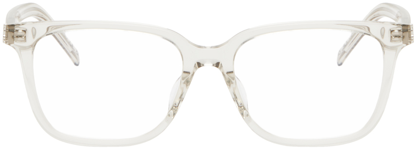 Saint Laurent Beige Sl M110/f Glasses In 006 Crema Transparen