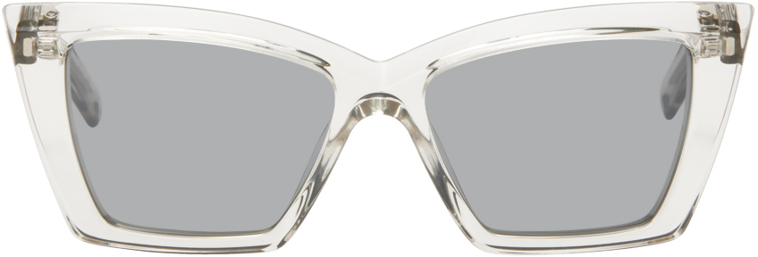 Shop Saint Laurent Off-white Sl 665 Sunglasses In 003 Beige
