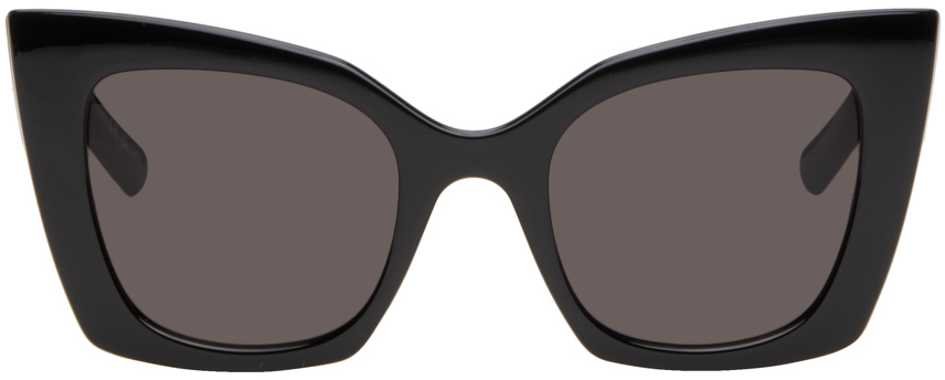 Shop Saint Laurent Black Sl 552 Sunglasses In 001 Shiny Black