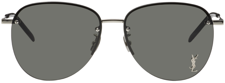 Saint Laurent Silver Sl 328/k Sunglasses In Black