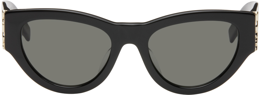 Shop Saint Laurent ブラック Sl M94 サングラス In Black-black-grey