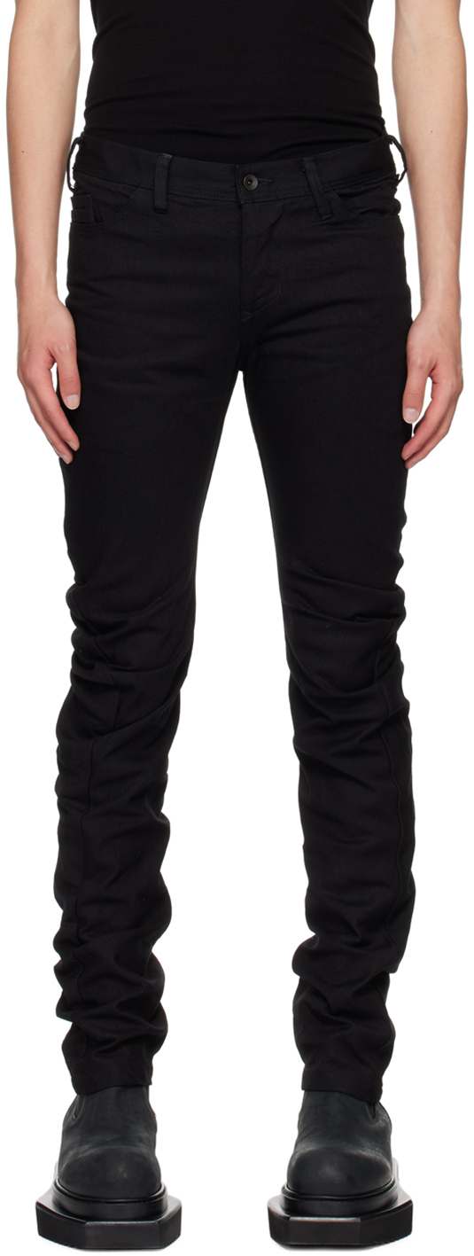 JULIUS ブラックデニム ジーンズ サイズ2 JULIUS High Waist Wide Distressed Denim Pants （Black
