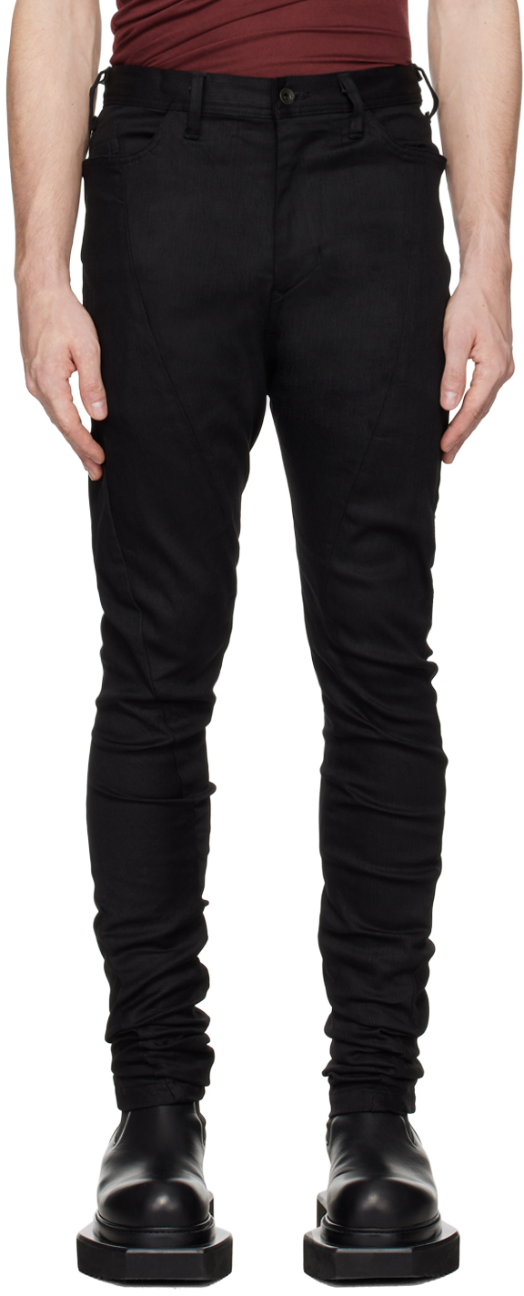 Shop Julius Black Curved Skinny Jeans