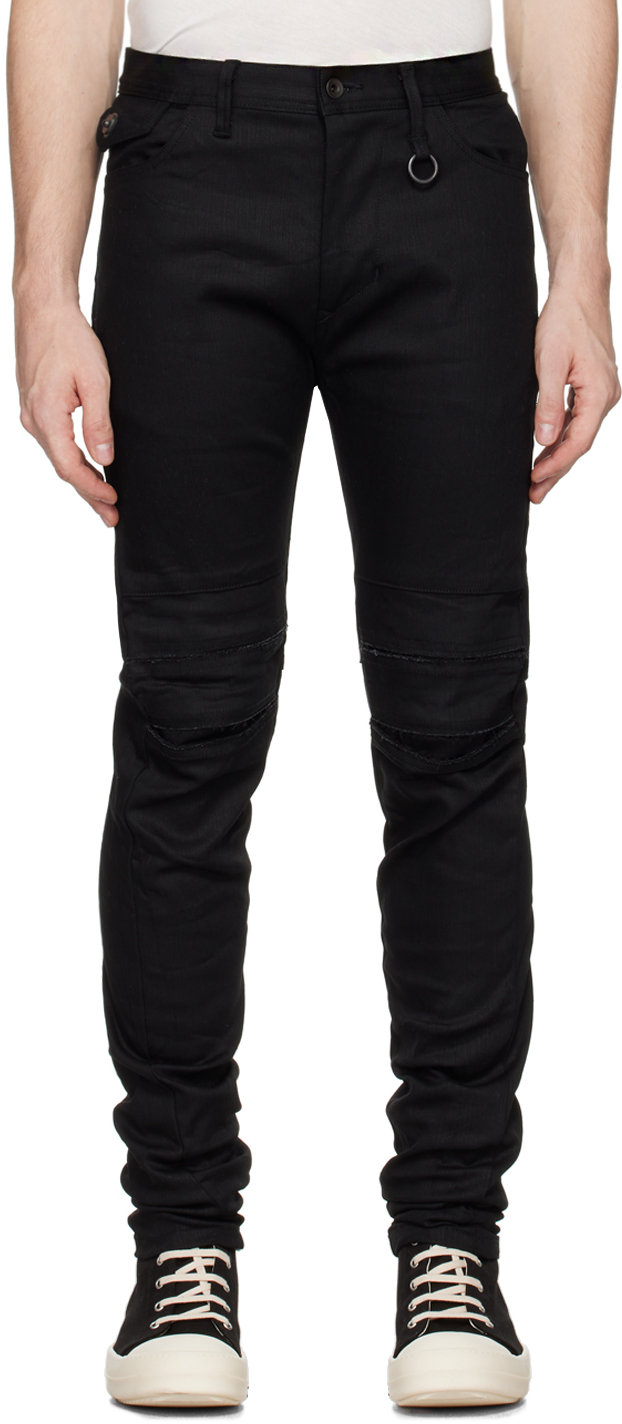 Shop Julius Black Curved Jeans