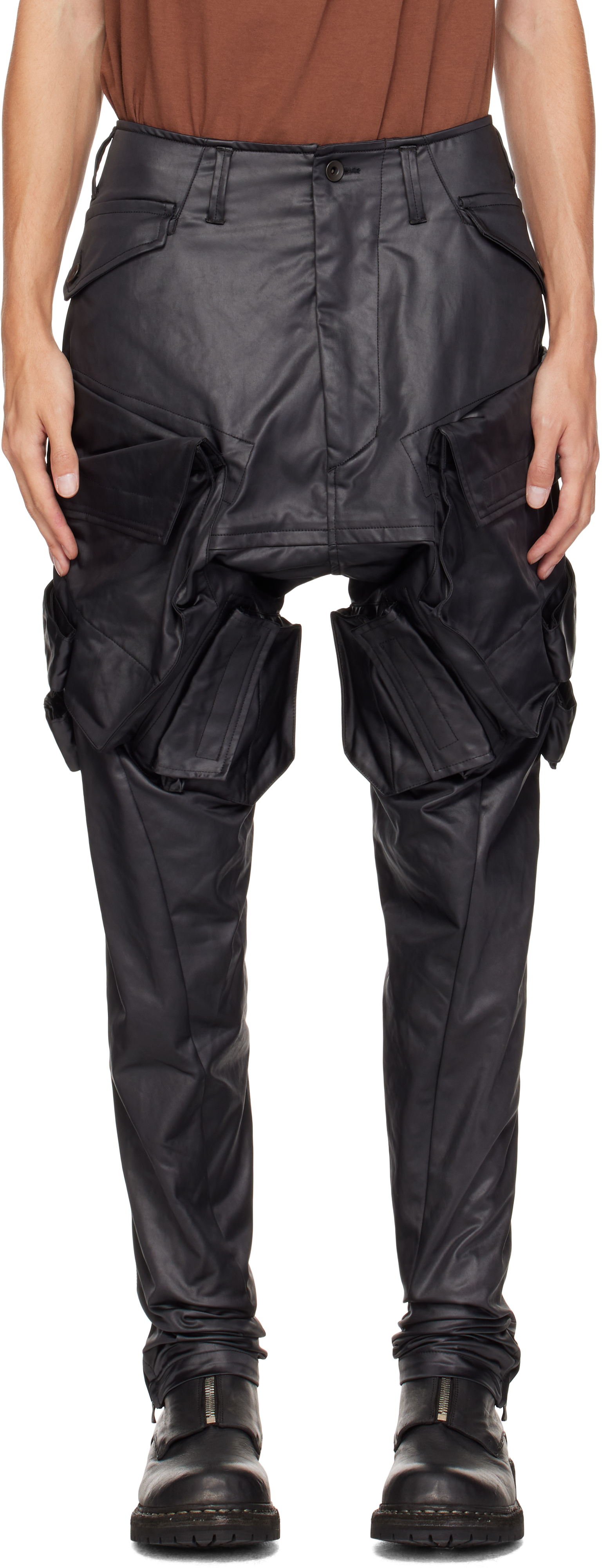 Black Gasmask Cargo Pants