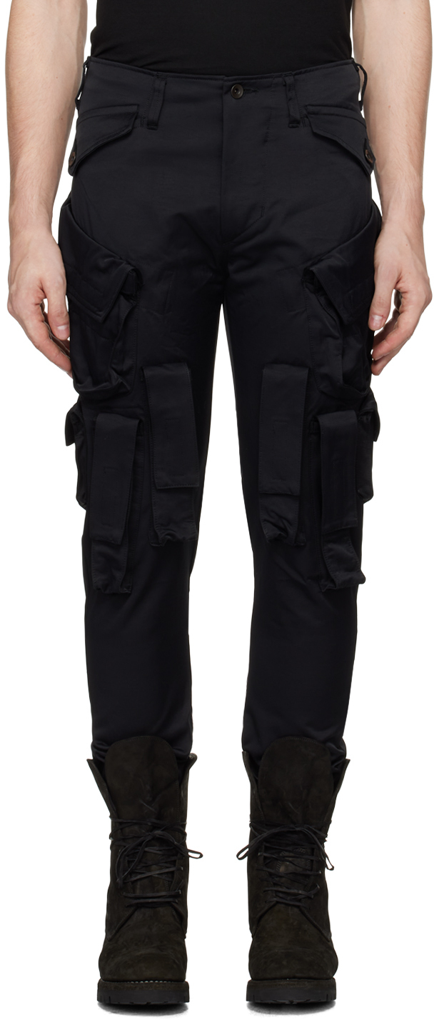 Shop Julius Black Prism Cargo Pants