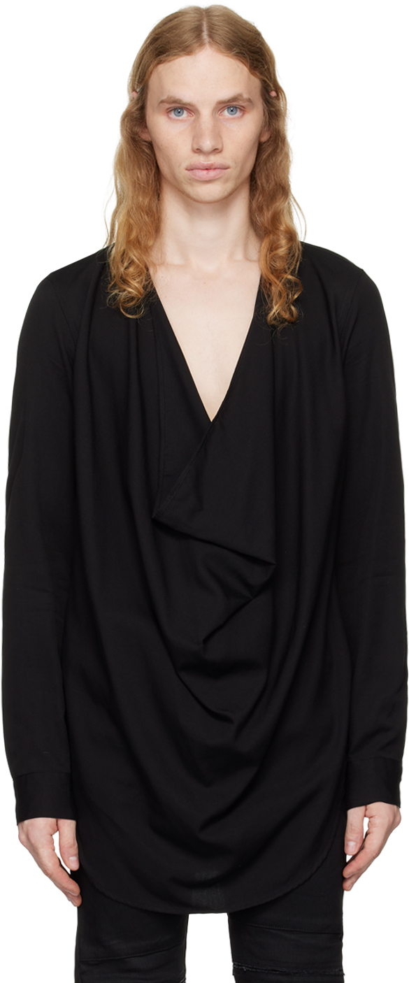 Shop Julius Black Off-neck Shirt