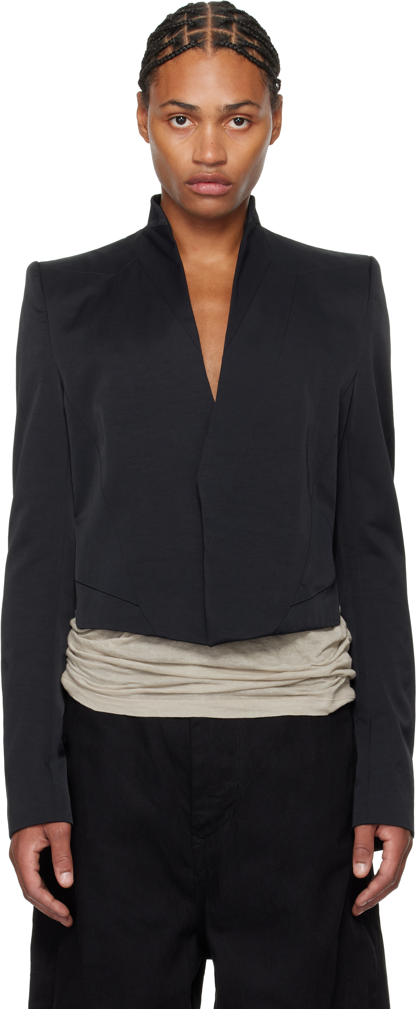 Julius Black Cropped Prism Blazer