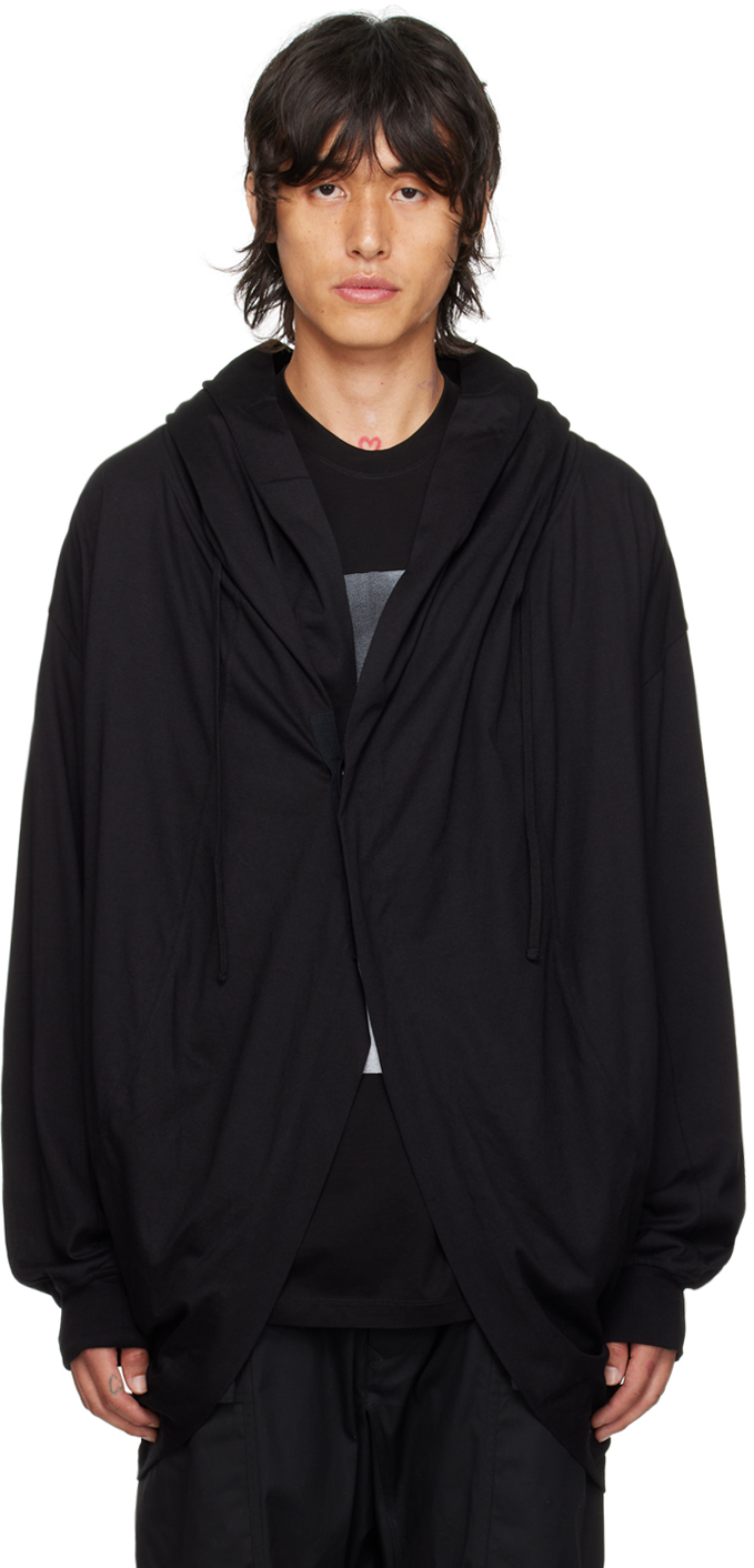 Black Draped Cardigan