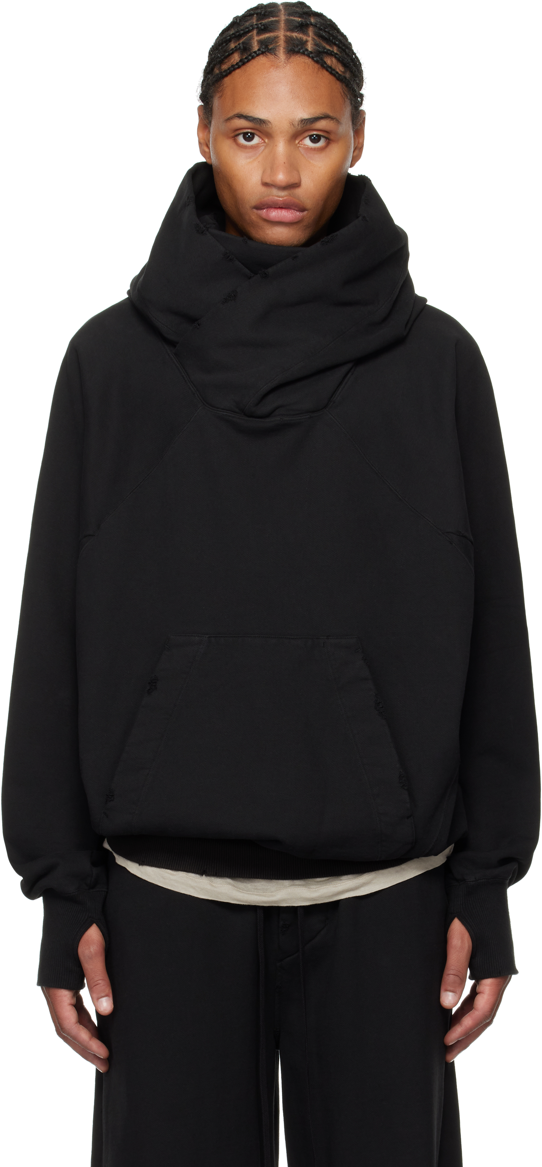 Julius Black Cotton Heavy Hoodie