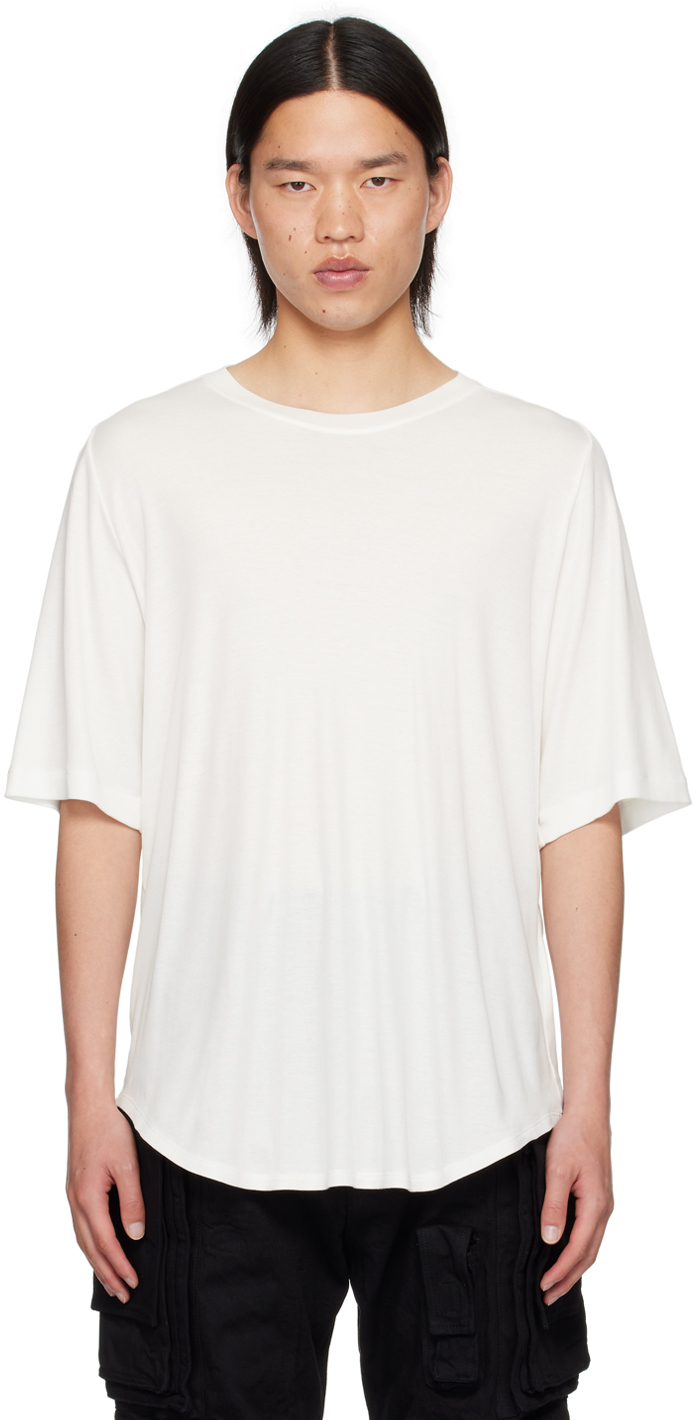 Shop Julius Off-white Basic T-shirt In Off White