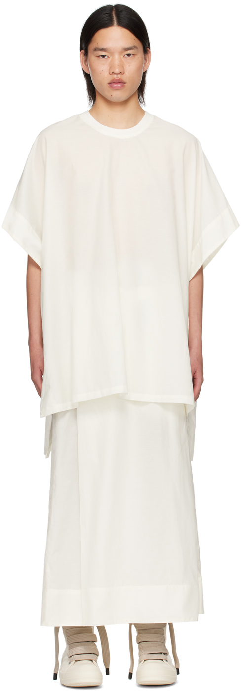 Shop Julius Off-white Poncho T-shirt In Off White