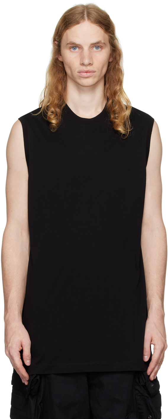 Black Cotton & Rayon Tank Top