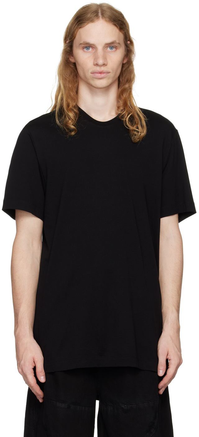 Black Cotton & Rayon T-shirt