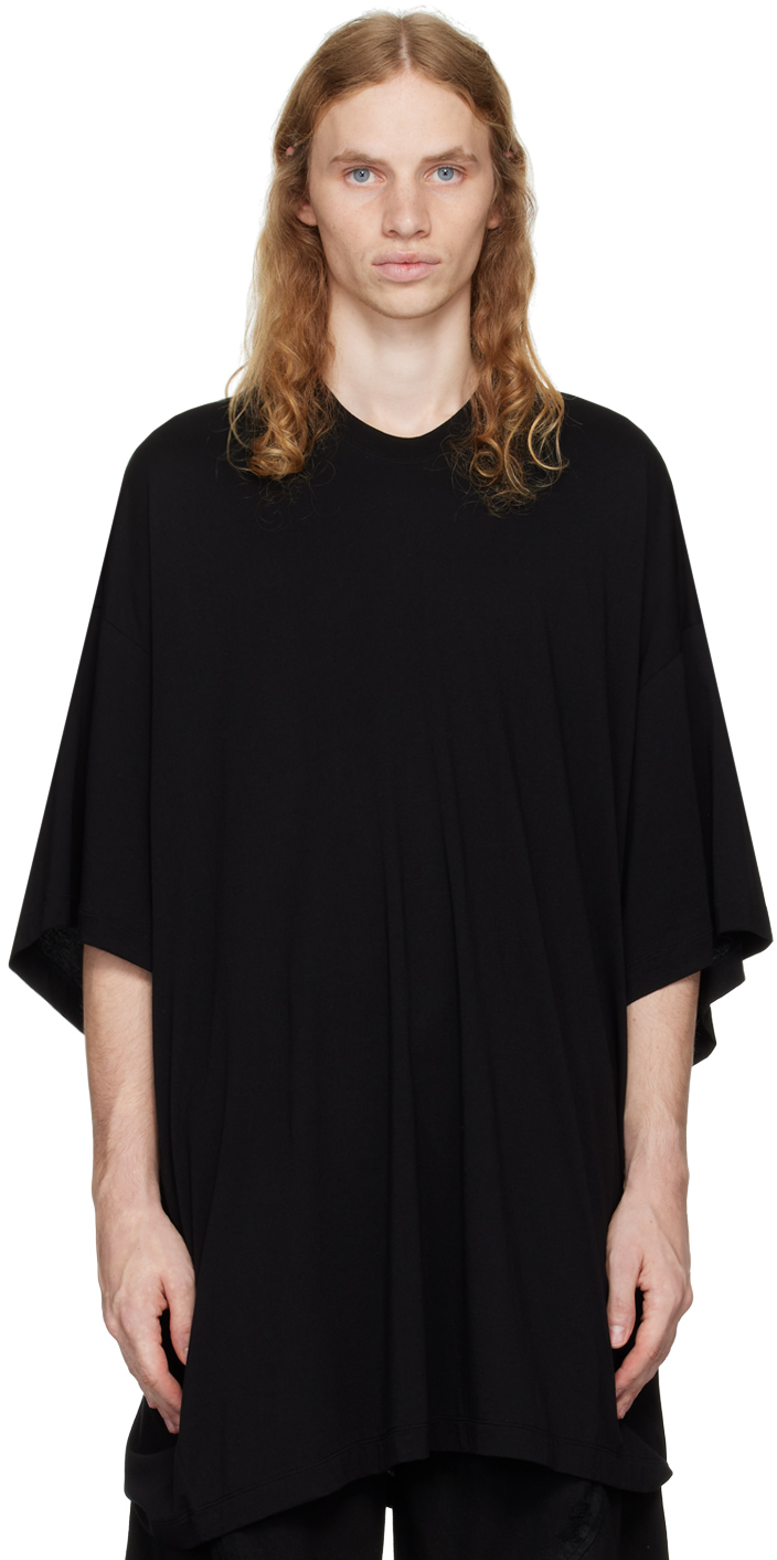 Black Cotton & Rayon T-shirt