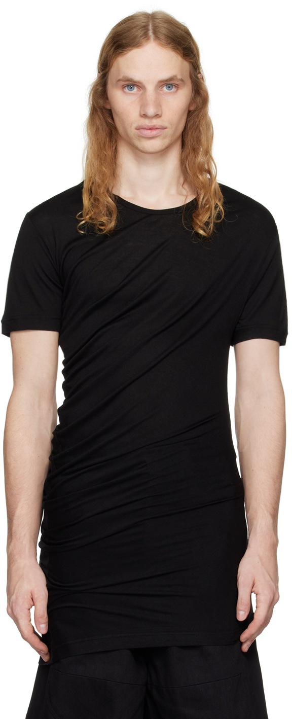 JULIUS BLACK DRAPE T-SHIRT 