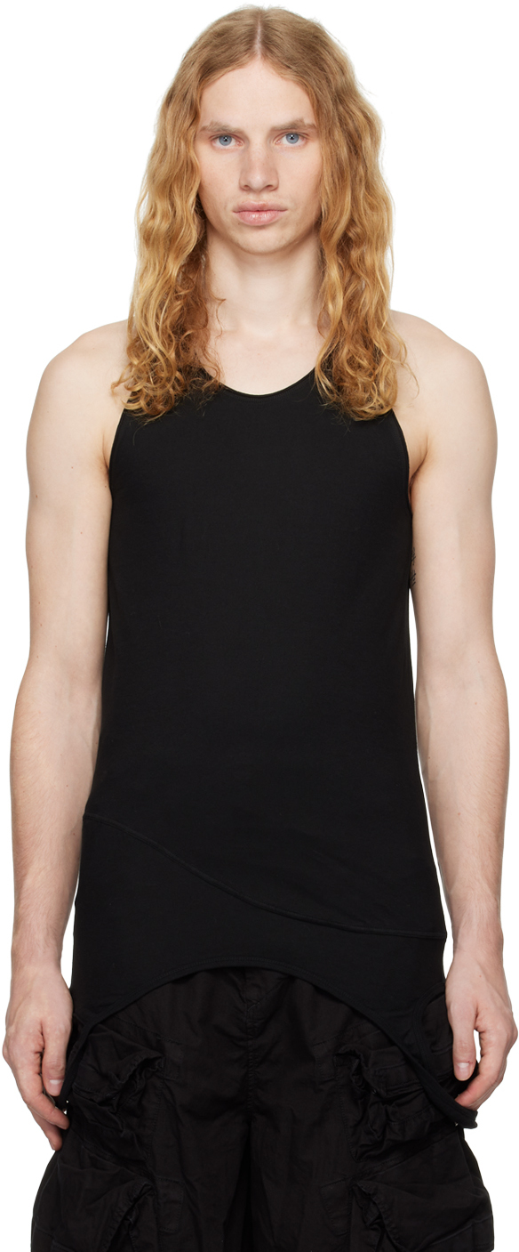 Shop Julius Black Loop Membrane Tank Top