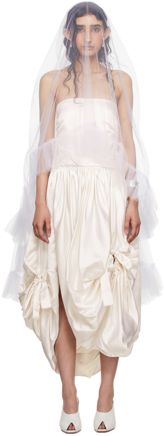 SSENSE Exclusive White Ruffled Veil