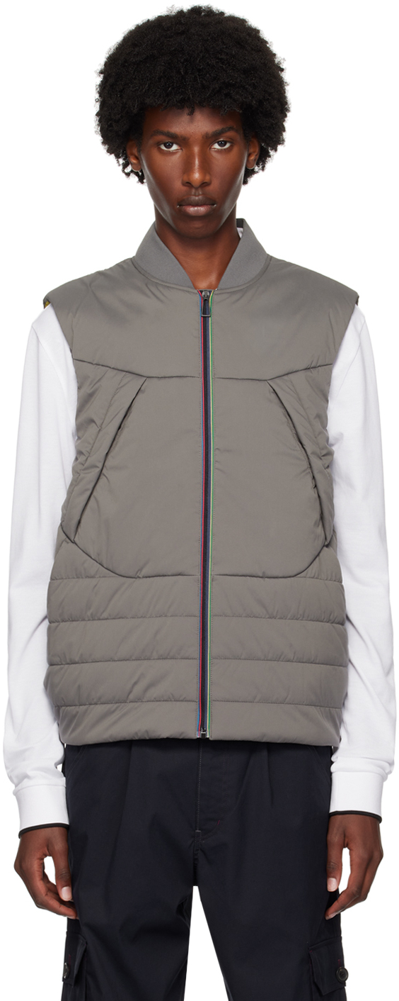 PS BY PAUL SMITH GRAY PANELED VEST 