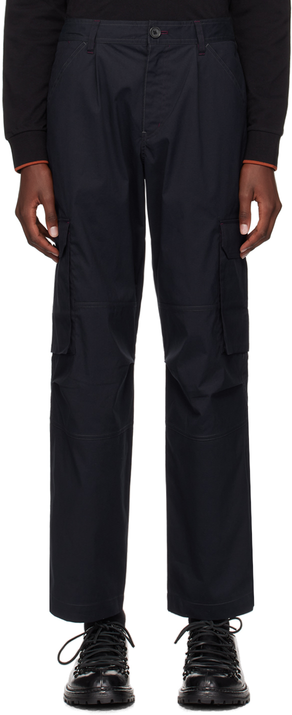 Shop Ps By Paul Smith Navy Loose-fit Cargo Pants In 49 Blues