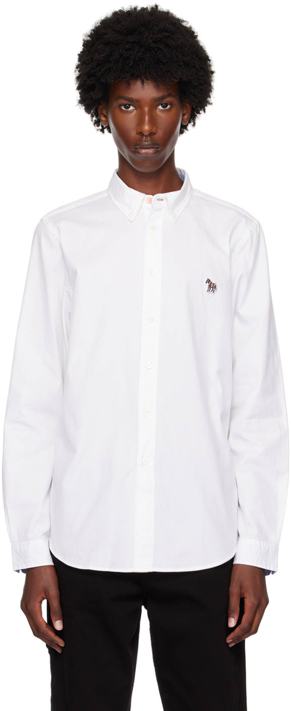 Shop Ps By Paul Smith White Zebra Shirt In 01 Whites