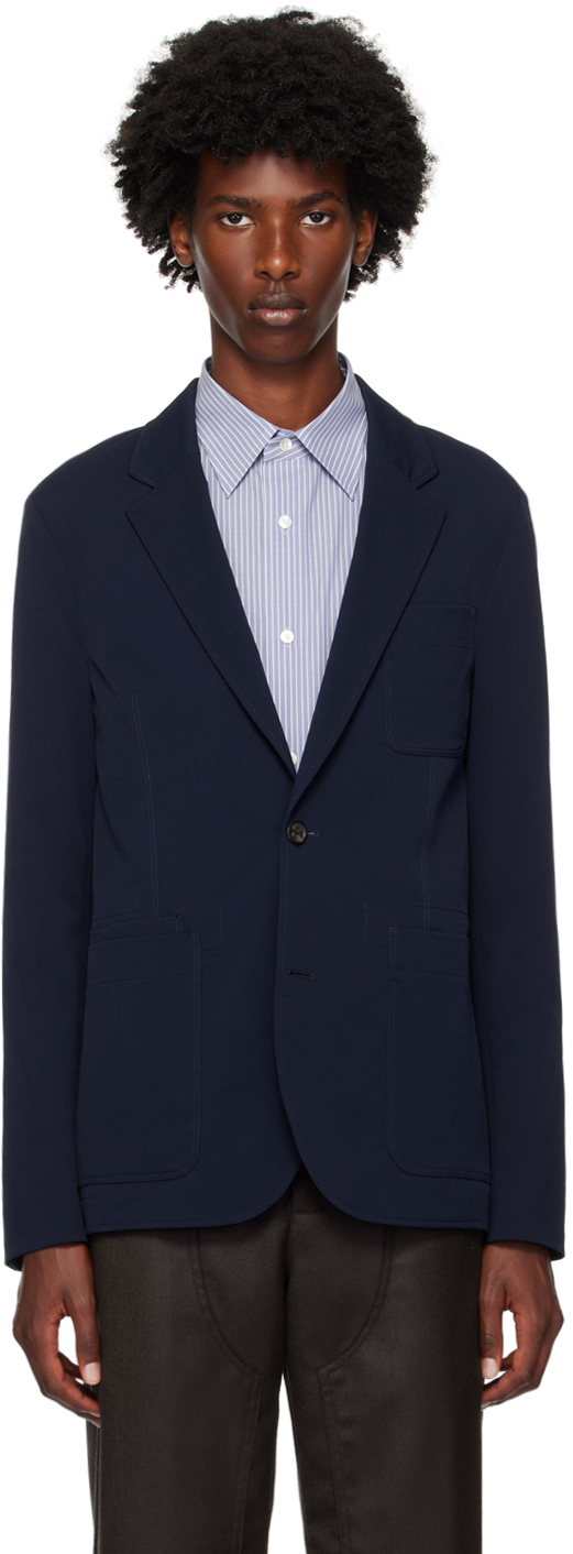 Navy Seersucker Blazer