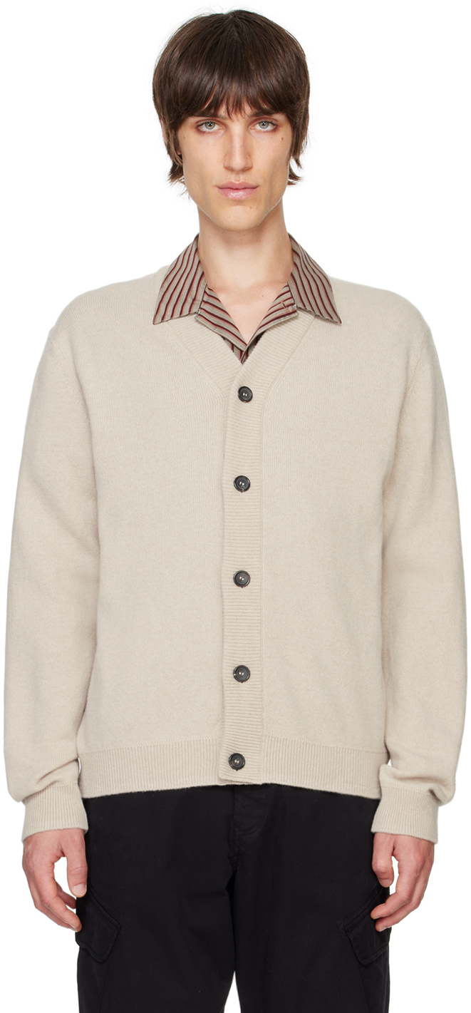 Shop Ps By Paul Smith Beige Merino Wool Cardigan In 08